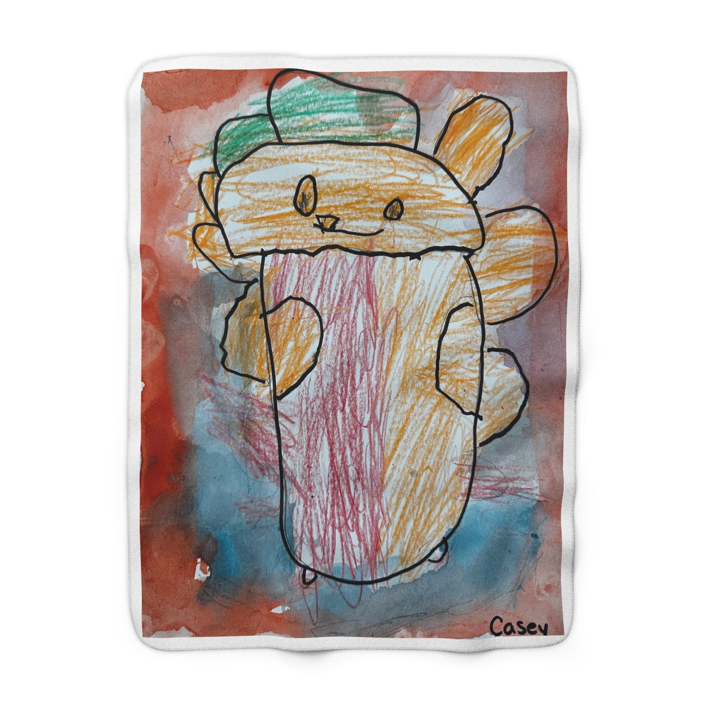 Casey's Axolotl. Colorful Sherpa Blanket for Cozy Living