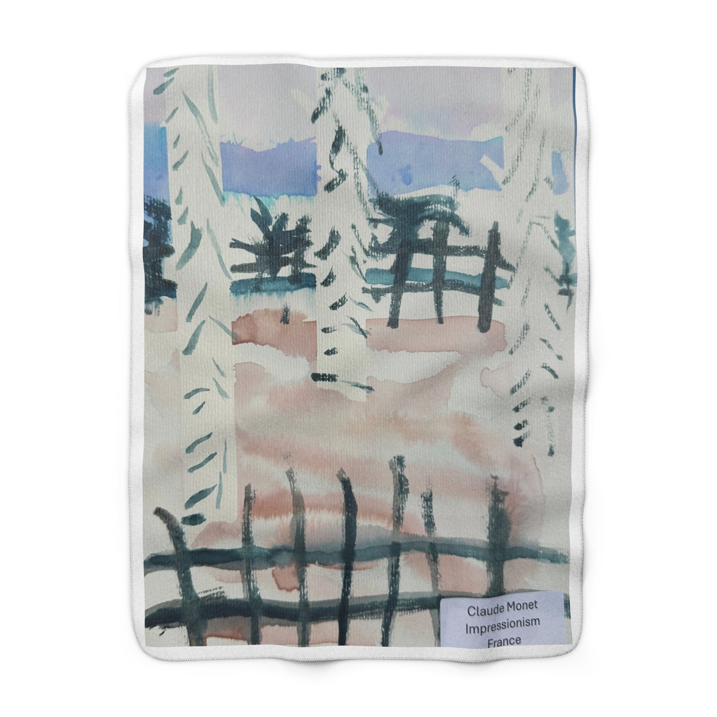 Chuck's Monet. Colorful Sherpa Blanket for Cozy Living