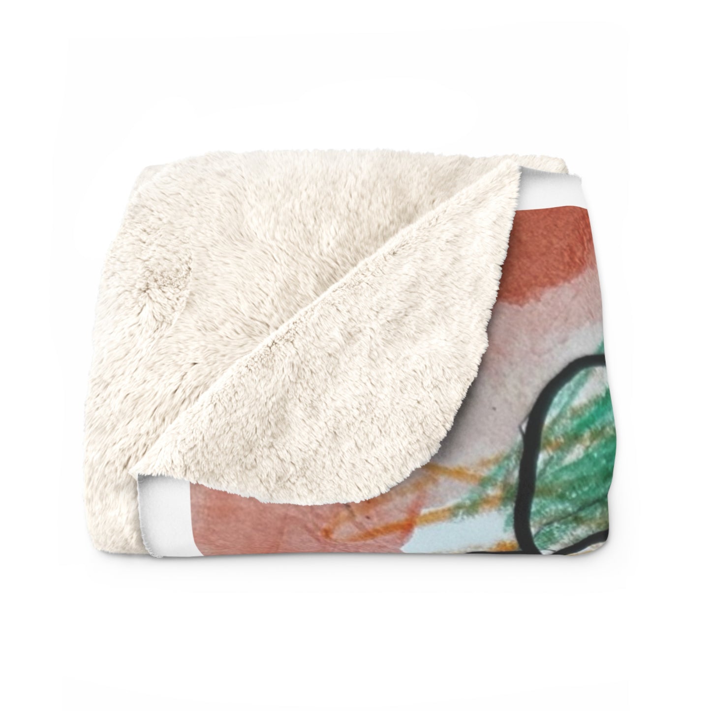 Casey's Axolotl. Colorful Sherpa Blanket for Cozy Living