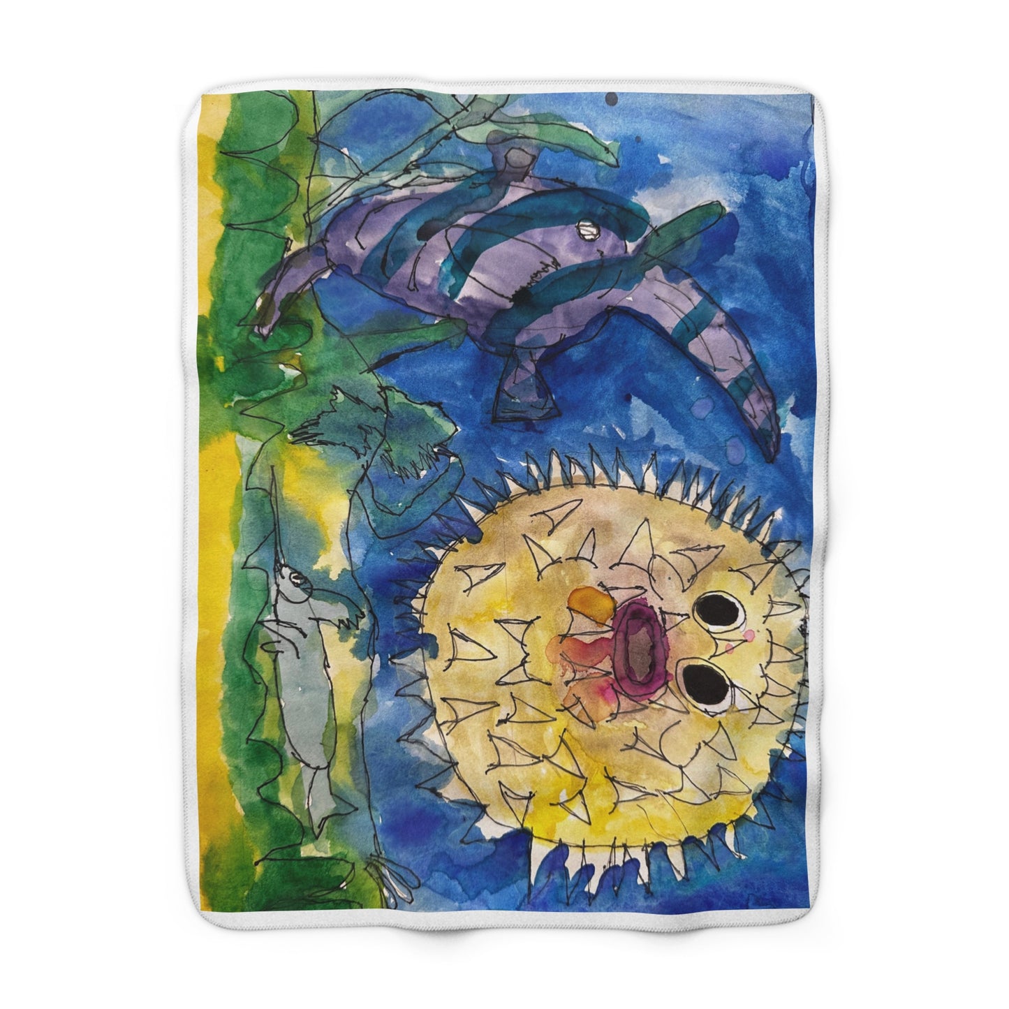 Colin's Puffer - Original Blanket. Colorful Sherpa Blanket for Cozy Living