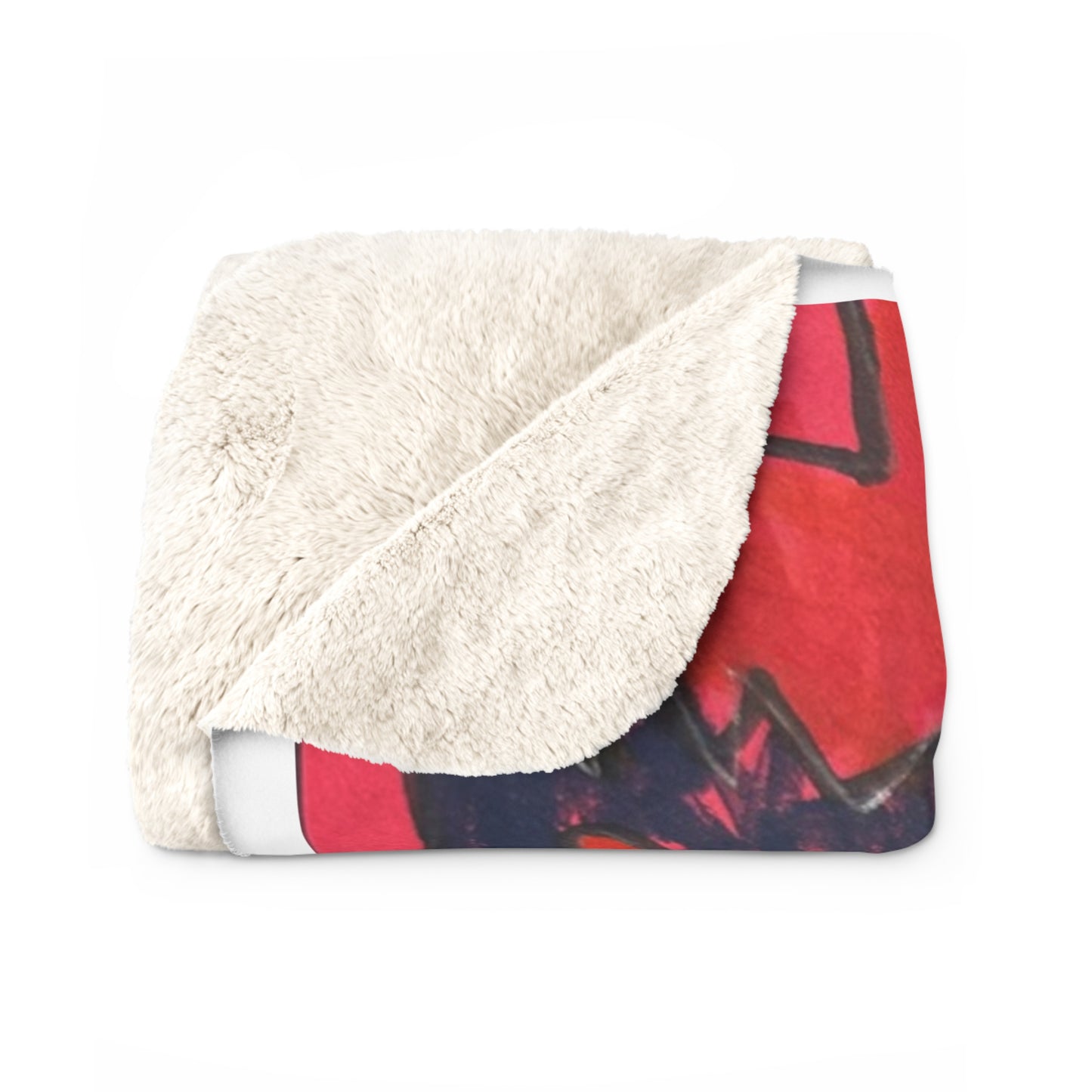 Chuck's Strawberries (Andy Warhol). Colorful Sherpa Blanket for Cozy Living